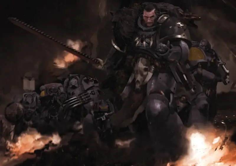 Ragnar Blackmane (Warhammer 40k fan art) by Daniel P Irwin