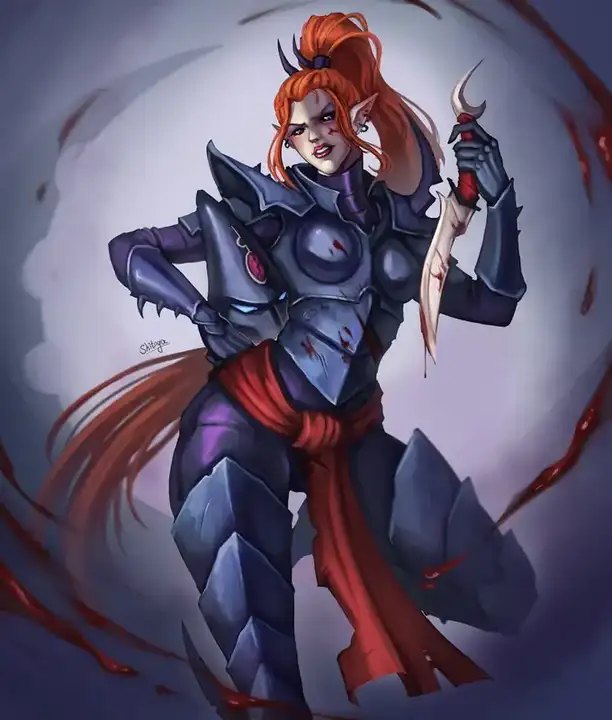 Female Dark Eldar Kabalite warrior (Drukhari Kabalite Aiming) by Vesta (Skitoya) Menyachikhina