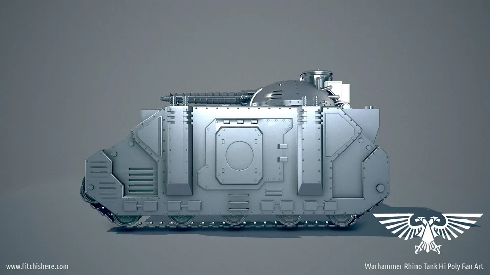 Warhammer 40K Rhino Tank - Hi Poly (Rear & Hatch Detail Render) by Eric J Fitch