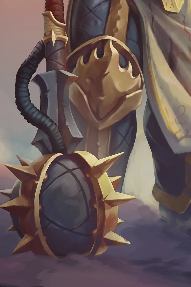 Accursed Crozius & Excruciator Maul — Detail crop: Lorgar Aurelian. Warhammer 40k. FanArt.