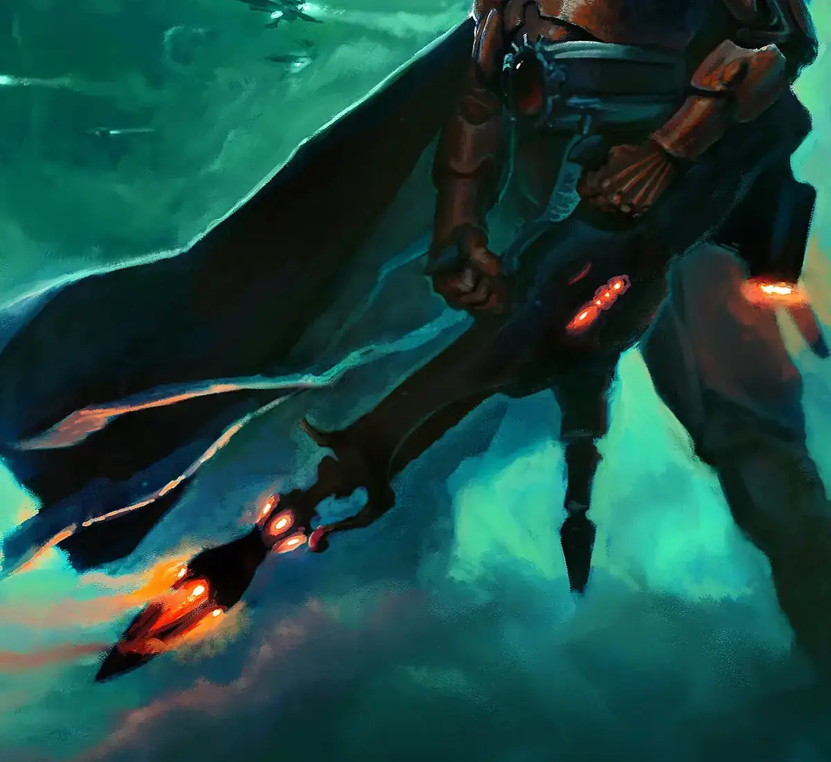 Illustration of Aeldari Fusion Gun & Fire Pike